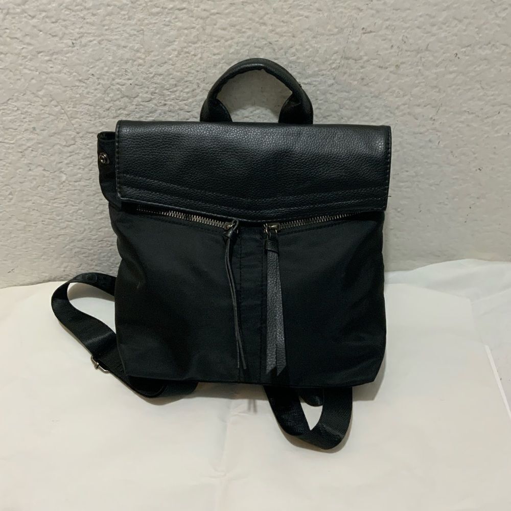 Botkier Mini Black Faux Leather Nylon Backpack - Picture 2 of 15